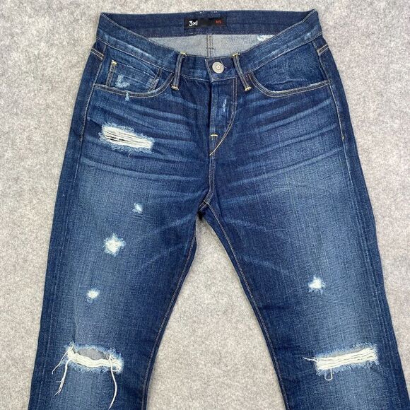 Selvedge Jeans Womens 25 Dark Blue 3X1 NYC Denim Skinny USA Selvedge - Picture 2 of 12